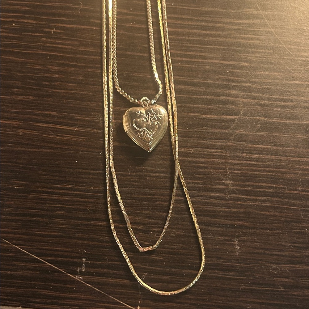 Silver Heart Locket Necklace